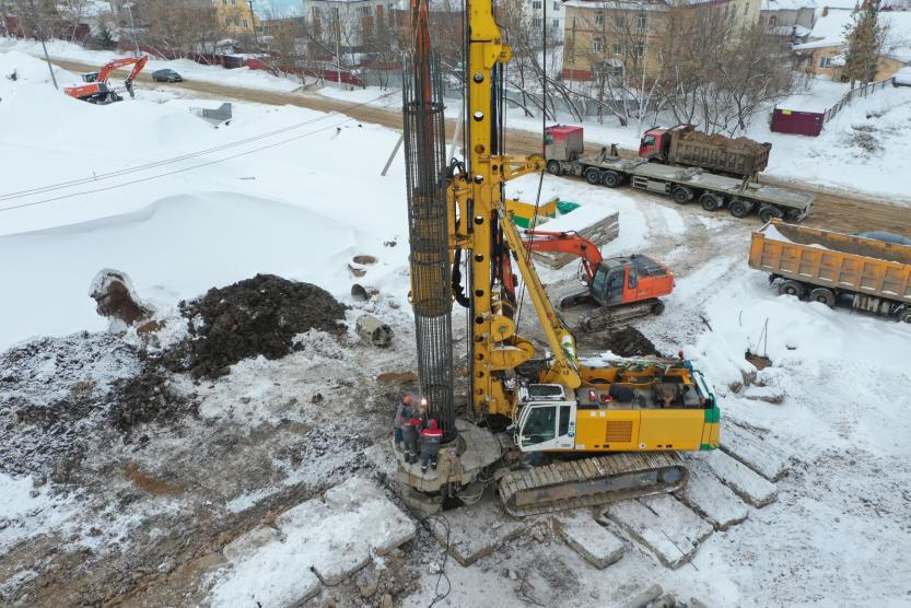 Устройство буронабивных свай еще не завершено