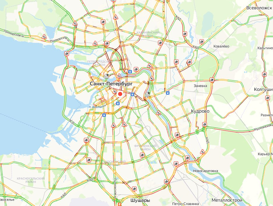 Карта санкт петербурга пробки онлайн сейчас на карте